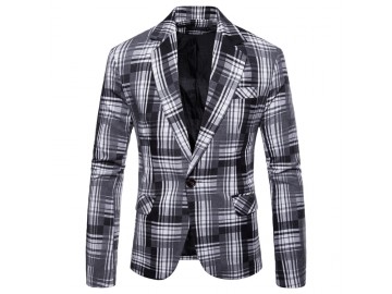 Blazer Masculino Xadrez - Preto 