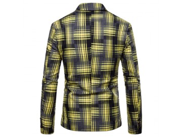 Blazer Masculino Xadrez - Amarelo