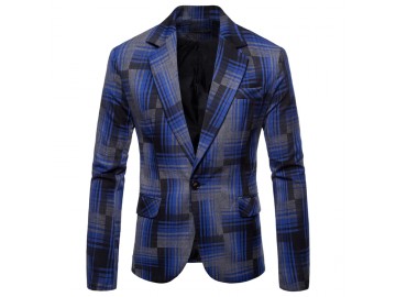 Blazer Masculino Xadrez - Azul 