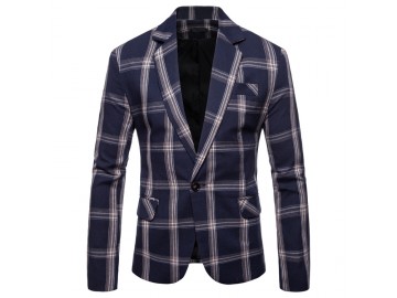 Blazer Masculino Xadrez - Azul Marinho 