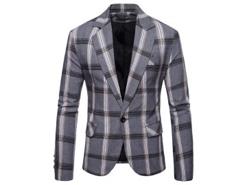 Blazer Masculino Xadrez - Cinza 