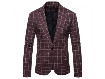 Blazer Masculino Xadrez - Marrom 