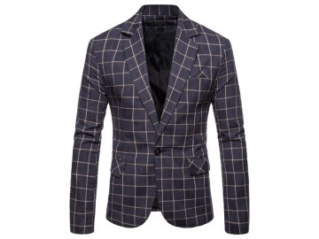 Blazer Masculino Xadrez - Cinza 