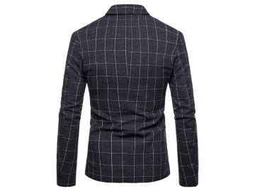 Blazer Masculino Xadrez - Cinza Escuro