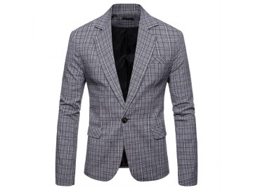 Blazer Masculino Xadrez - Cinza Claro 