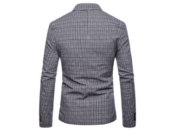 Blazer Masculino Xadrez - Cinza Claro