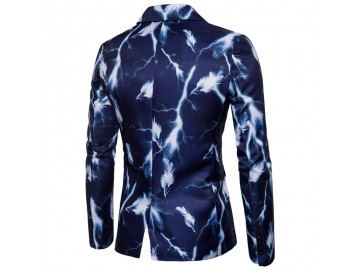 Blazer Masculino Estampado - Azul