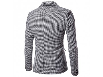 Blazer Masculino Estampa Pied de Poule - Branco