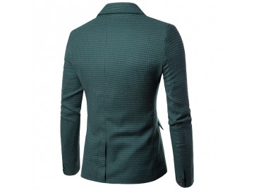 Blazer Masculino Estampa Pied de Poule - Verde Escuro