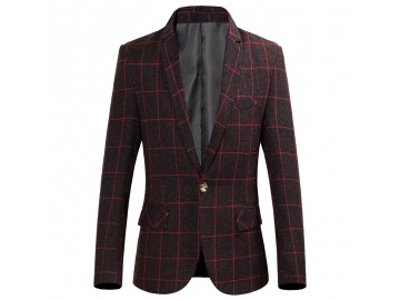 Blazer Masculino Xadrez - Vinho 