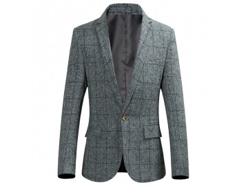 Blazer Masculino Xadrez - Cinza Claro 