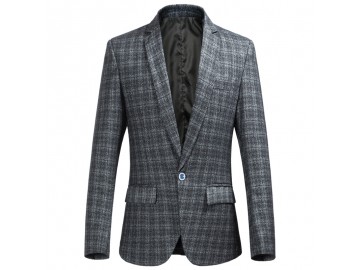 Blazer Masculino Xadrez - Cinza 