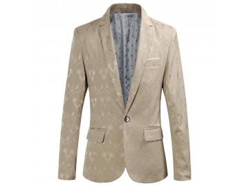 Blazer Masculino Estampado - Cáqui 