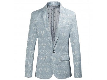 Blazer Masculino Estampado - Cinza 