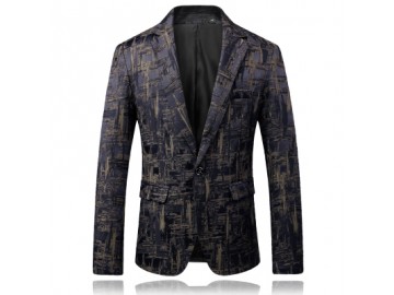 Blazer Masculino Estampado - Cáqui 