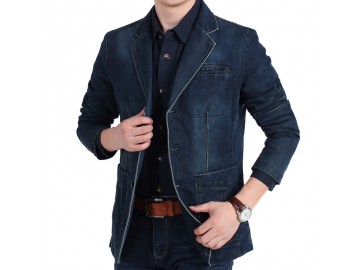 Blazer Jeans Masculino - Azul Escuro 