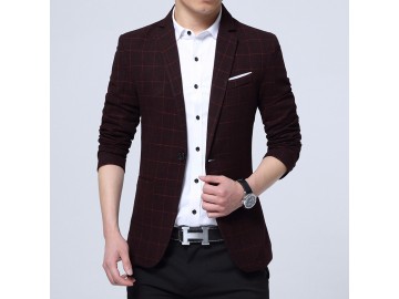 Blazer Masculino Xadrez - Vinho 