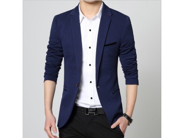 Blazer Masculino Um Botão - Azul Marinho 