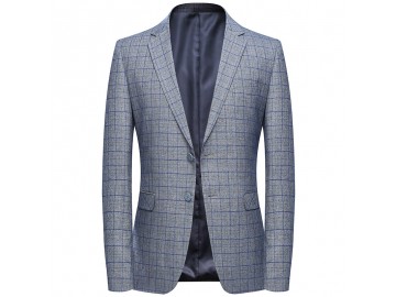 Blazer Masculino Xadrez Lansboter - Azul e Cinza 