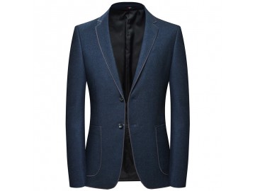 Blazer Masculino Contorno de Costura Lansboter - Azul Escuro 