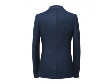 Blazer Masculino Contorno de Costura Lansboter - Azul Escuro