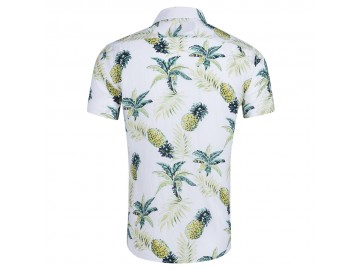 Camisa Floral Masculina - Branco