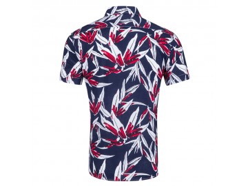 Camisa Floral Masculina - Azul Marinho