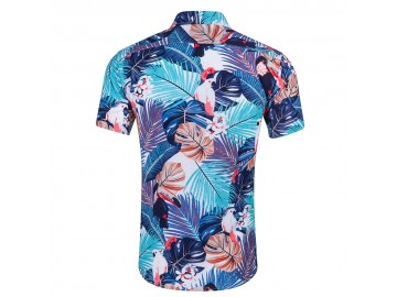 Camisa Floral Masculina - Azul