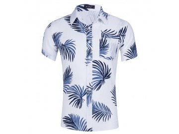 Camisa Floral Masculina - Branco 