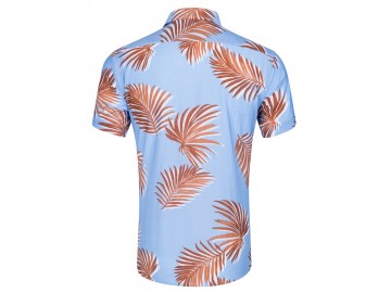 Camisa Floral Masculina - Azul Claro