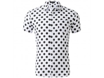 Camisa Estampada Masculina - Branco/Preto 