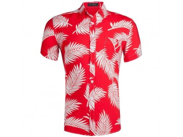 Camisa Estampada Masculina - Vermelho 