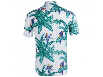 Camisa Estampada Masculina - Floral Azul