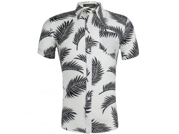 Camisa Estampada Masculina - Floral Branco 