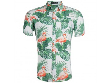 Camisa Estampada Masculina - Floral Verde 