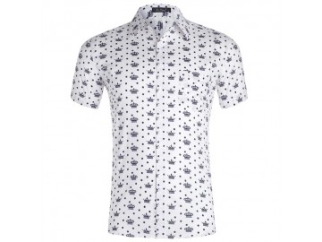 Camisa Estampada Masculina - Branco 