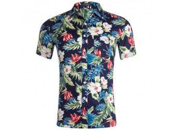 Camisa Estampada Masculina - Floral Multicor 