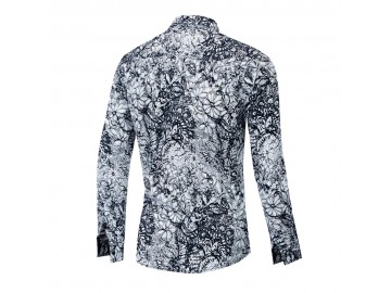 Camisa Floral Masculina - Azul Royal