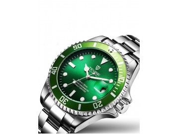 Relógio Tevise Water Ghost Masculino Automático Pulseira de Aço - Verde 