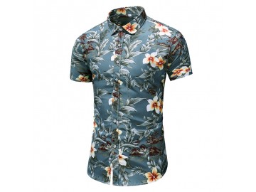 Camisa Floral Masculina - Verde 