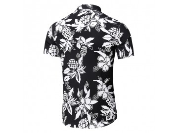 Camisa Floral Masculina - Preto