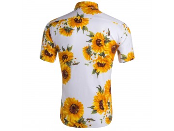 Camisa Floral Masculina - Branco