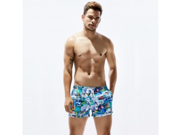 Short Masculino Estampado Tropical - Azul 