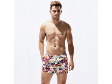 Short Masculino Estampado Tropical - Vermelho 