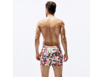 Short Masculino Estampado Tropical - Vermelho