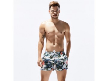 Short Masculino Estampado Tropical - Cinza/Verde 