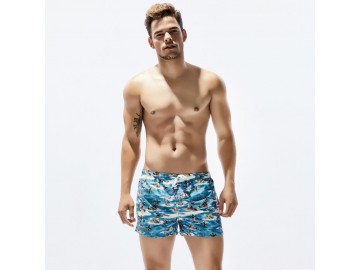 Short Masculino Estampado Tropical - Azul 