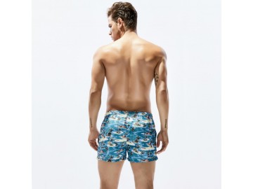 Short Masculino Estampado Tropical - Azul