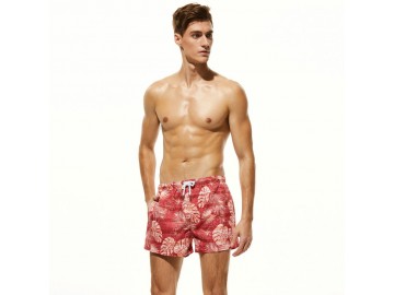 Short Masculino Estampado Tropical - Vermelho 