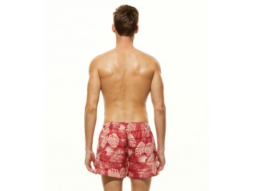 Short Masculino Estampado Tropical - Vermelho